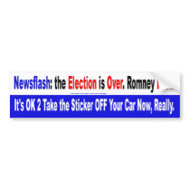 Newsflash Romney Lost Bumper Sticker