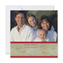 Newsletter on Back Red Bird Bird Holiday Card Personalized Announcement