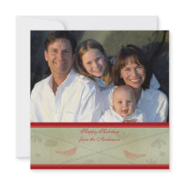 Newsletter on Back Red Bird Bird Holiday Card Custom Invitation