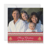 Newsletter on Back Red Damask Christmas Card