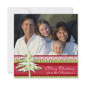 Newsletter on Back Red Damask Christmas Card invitations