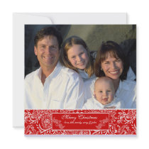 Newsletter on Back Red Love Birds Christmas Card invitations