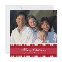 Newsletter on Back Red Stripes Christmas Card invitations by samack Newsletter on Back Red Stripes Christmas Card invitations