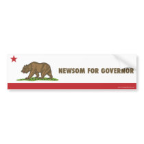 Newsom For Governor California Flag Bumper Sticker