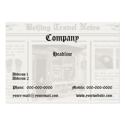 Newspaper Business Card (front side)