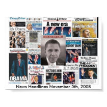 Newspaper front pages on November 5, 2008 posters