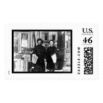 Newspaper Girls Hartford, CT 1909 Stamps