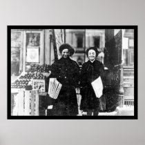 Newspaper Girls Hartford, CT 1909 Posters