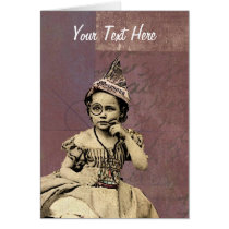 Newspaper Hat Gal 4, Add Your Own Text cards