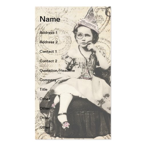 Newspaper Hat Gal 5 Business Card (front side)