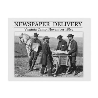 Newspaper vendor during the Civil War postcard