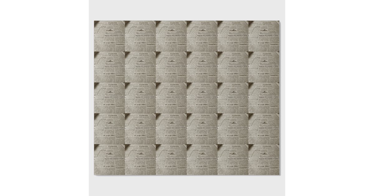 Newsprint Wrapping Paper Zazzle