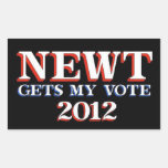 Newt Gets My Vote Rectangle Stickers