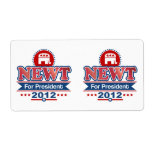 NEWT Gingrich 2012 Custom Shipping Labels