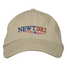 NEWT Gingrich 2012 Embroidered Baseball Cap