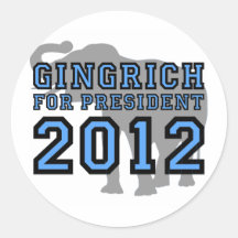 Newt Gingrich 2012 Round Sticker