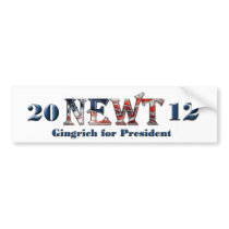 Newt Gingrich for President 2012 Bumpersticker bumper stickers