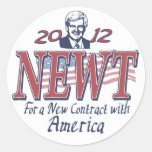 Newt Gingrich for President 2012 Gear Round Sticker