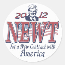 Newt Gingrich for President 2012 Gear Round Sticker
