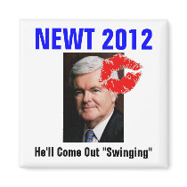 Newt Gingrich - He'll Come Out Swinging magnets