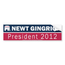 Newt Gingrich President 2012 Republican Elephant Bumper Sticker
