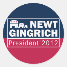 Newt Gingrich President 2012 Republican Elephant Round Sticker
