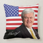 Newt Gingrich - See Both Sides Throw Pillows Newt Gingrich - See Both Sides Throw Pillows