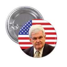 Newt Gingrich y bandera de los E.E.U.U. Pin