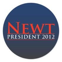 Newt President 2012 Round Stickers
