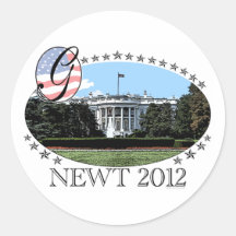 Newt White House 2012 Round Stickers