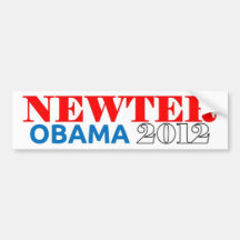 Newter Obama 2012 Light Blue Bumper Sticker