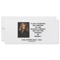Newton Calculate Motions Madness Of People Quote rack cards