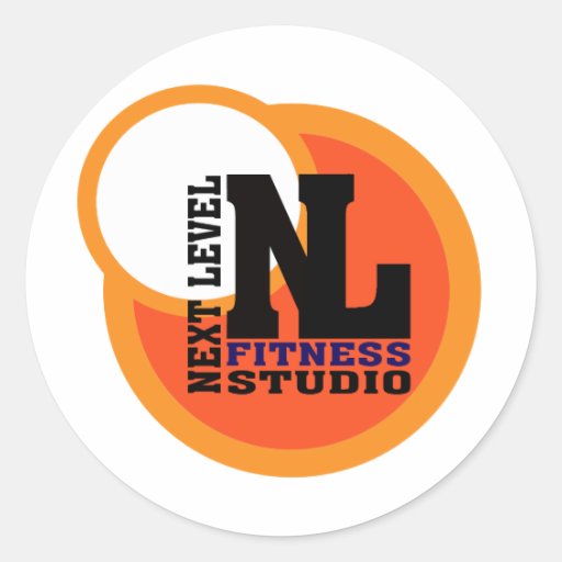 Next Level Fitness Studio Emblem 2 Classic Round Sticker Zazzle