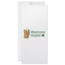 Next Ones on You St Patricks Day rack cards