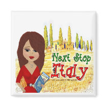 Next Stop Italy Logo Magnet