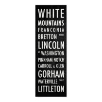 NH Bus Poster - White Mountains posters