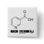 Niacin (Vitamin B3) Chemical Molecule Button