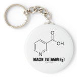 Niacin (Vitamin B3) Chemical Molecule Key Chains