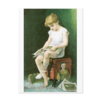 Niagara Corn Starch Girl Reading postcards by vintagegiftmall Niagara Corn Starch Girl Reading postcards