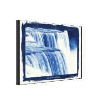 Niagara Falls Cyanotype  Effect Gallery Wrap Canvas