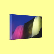 Niagara Falls Illumination Wrapped Canvas  #1 canvas prints