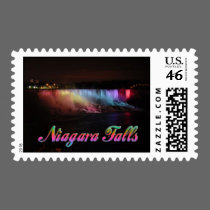 Niagara Falls Lights at Night postage