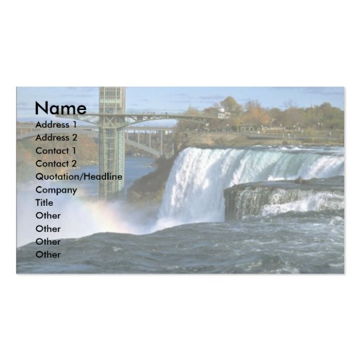 Niagara Falls, New York, USA Business Cards (front side)