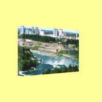 Niagara River Aerial View #1 Wrapped Canvas Print canvas prints