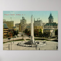 Niagara Square, Buffalo, NY Vintage Print