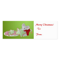 Nibbling Christmas Mouse gift tag business cards