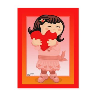 Nibbling Heart Postcard postcard