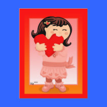 Nibbling Heart Postcard postcards