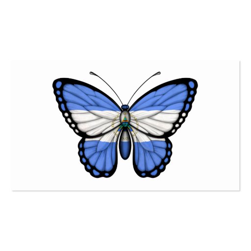 Nicaragua Butterfly Flag Business Card Template (front side)