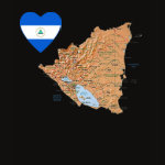 Nicaragua Flag Heart Map Fitted AA T-Shirt